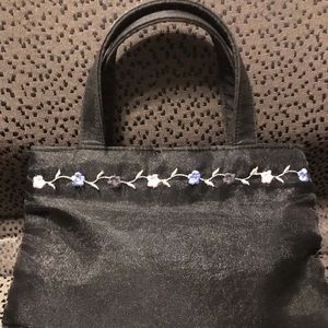 Black silk evening bag-INC